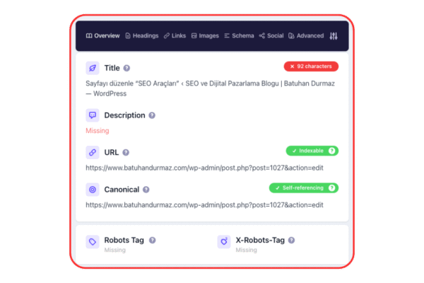detailed seo araç eklenti