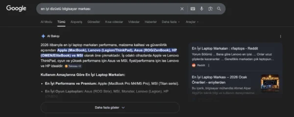 Aı overview sonuçları